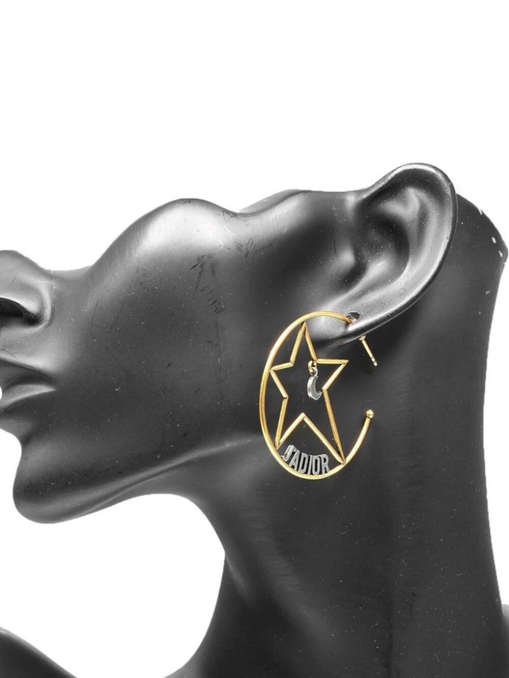 Dior Moon & Star J'ADIOR Hoops Piercing Plated Gold 7.5g Women - Picture 2 of 6